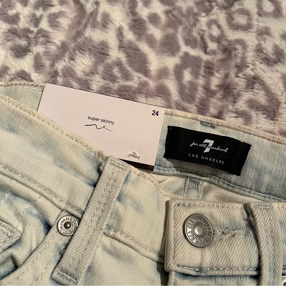 Womens 7 For All Mankind Light Wash High Waist Ankle Skinny Jean Size 24 - Picture 4 of 7